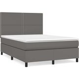  Krevet s oprugama i madracem sivi 140x200 cm od umjetne kože | shoptok.hr