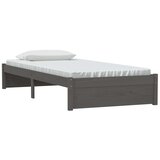  Posteljni okvir siv iz trdnega lesa 90x200 cm, (20643234) | Shoptok.si
