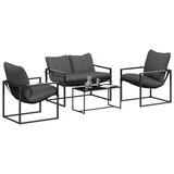  Sjedeća garnitura za vrt 4 pcs Crna i antracit Čelik | shoptok.hr