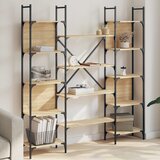 vidaXL Knjižna polica sonoma hrast 155,5x24x166,5 cm inženirski les Cene