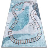 RugsX Preproge JUNIOR 52243.801 pralna preproga Tračnice vlaka z 80x150 cm Modra | Shoptok.si