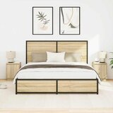  Noćni ormarići s LED svjetlima 2 kom boja hrasta 38x34x50 cm | shoptok.hr