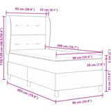 Box Spring Krevet s Madracem Plavi 90x200 cm Tkanina | shoptok.hr