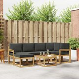  Set vanjskih sofa 7 kom. Bijela i antracit Čvrsto drvo akacije | shoptok.hr