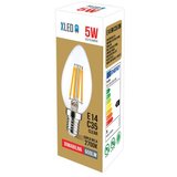 Xled E14 5W C35 Filament Sijalica dimabilna,2700K,220V,600Lm,35*98mm,Ra≥80 PF≥0.5 Clear Cene