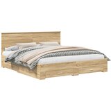  Krevetna konstrukcija s uzglavljem Sonoma hrast 200 x 200 cm | shoptok.hr