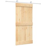 vidaXL Drsna vrata s kompletom vodil 95x210 cm trdna borovina, (20998599) | Shoptok.si