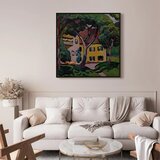  Slika - August Macke – Staudacherhaus in Tegernsee 80x80 U crnom drvenom okviru | shoptok.hr