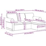 SOFA 180cm Plava Metal | shoptok.hr