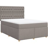 vidaXL Krevet s oprugama i madracem smeđesivi 140 x 190 cm od tkanine | shoptok.hr