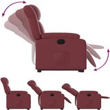  Električni naslonjač na podizanje umjetna koža crvena boja vina | shoptok.hr