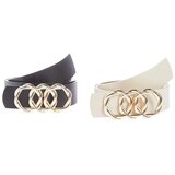 Trendyol ženski set pojas i cipele Twoss23Ke00011, Crna-Bež / Crna u
