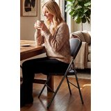  Set od 6 sklopivih stolica od metala i plastike, sklopiva stolica nosivosti 150 kg, stolice za goste, crne boje | shoptok.hr