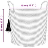  Košara za pohranu bijela Ø40x35 cm pamučna | Shoptok.si