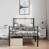 Metalni okvir kreveta uzglavlje i podnožje crni 100x200 cm | shoptok.hr