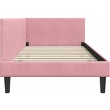  Kutni okvir kreveta Ružičasta 90 cm x 200 cm Baršun | shoptok.hr