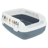 Pijesak WC posoda za mačke Delio z robom 35×20×48 cm sivo/bela Cene