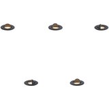 QAZQA Komplet 5 modernih talnih reflektorjev črne barve z LED IP67 - Linsey | Shoptok.si