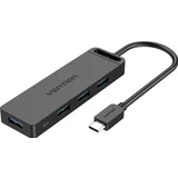 Type-C to 4-Port USB 3.0 Hub, Black 0,15m
