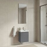 Hanah home Ferla 40 - 555 Matte Grey Bathroom Cabinet With Sink & Mirror Set (2 Pieces) Cene