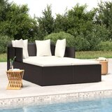 LEŽAJ za sunčanje s jastucima crni 182 x 118 x 63 cm poliratan | shoptok.hr