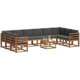  Set vanjskih sofa s jastukom 11 pcs Prirodna i antracit | shoptok.hr