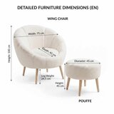 Atelier Del Sofa fotelja i tabure lida white | Eponuda.com