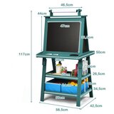  Dječje postolje, dječja tabla, dvostrana bijela tabla, dim. 59 x 50 x 117 cm - plava | shoptok.hr