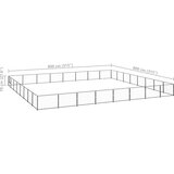 vidaXL Pasji boks črn 64 m² jeklo | Shoptok.si