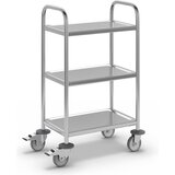 eurokraft basic Servirni voziček iz nerjavnega jekla, 3 nivoji, DxŠxV 705 x 405 x 940 mm cene