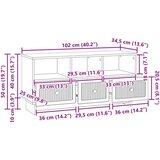 vidaXL TV omarica Betonsko siva 102 x 34,5 x 50 cm Inženirski les, (5000202751) | Shoptok.si