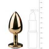 EasyToys Metal No.1 - analni dildo s konusom od bijelog kamena - zlatni (2,5 cm) | shoptok.hr