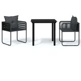  Vrtna jedilna garnitura 3-delna črna, (20674559) | Shoptok.si