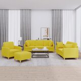  4-dijelni set sofa s jastucima svjetložuti od tkanine | shoptok.hr