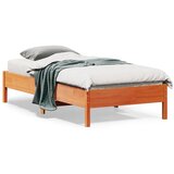 vidaXL Posteljni okvir voščeno rjav 75x190 cm trdna borovina Cene