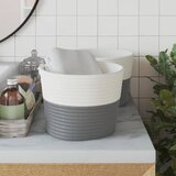  Košare za pohranu 2 kom sive-bijele Ø 24 x 18 cm pamučne | Eponuda.com