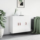 vidaXL Komoda visok sijaj bela 90x34x80 cm konstruiran les Cene