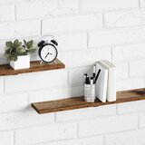 Police za knjige 4 pcs Smeđa 100 x 10 x 1,5 cm | shoptok.hr