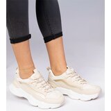 Gemre Beige women's sneakers with golden detail Kella | Shoptok.si