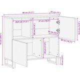  Stranišče Bela 80 x 33 x 75 cm trden mangov les, (5000217903) | Shoptok.si