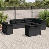  12-dijelni set vrtnih sofa od poliratana s jastucima crni | shoptok.hr