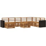 vidaXL Zunanja garnitura za sedenje 9 pcs Naravna Masiven les akacije, (5000281473) | Shoptok.si