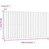  Zidno uzglavlje bijelo 159,5x3x90 cm od masivne borovine | shoptok.hr