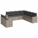  9-dijelni set vrtnih sofa od poliratana s jastucima svjetlosivi | shoptok.hr