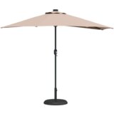 vidaXL Vrtni dežnik Taupe 294 x 150 x 224 cm blago | Shoptok.si