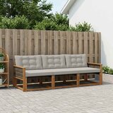  Set vanjskih sofa s jastukom 3 pcs Prirodna i svjetlosiva | shoptok.hr
