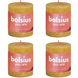 Bolsius rustične debele svijeće Shine 4 kom 80 x 68 mm žuta boja saća | shoptok.hr