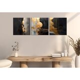 WALLXPERT FAH22 Zlato Crno Dekorativno Platno (3 Komada) | Eponuda.com