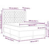 vidaXL Box Spring postelja z vzmetnico temno modra 160x200 cm žamet, (22050352) | Shoptok.si