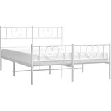  Metalni okvir kreveta uzglavlje i podnožje bijeli 135 x 190 cm | shoptok.hr